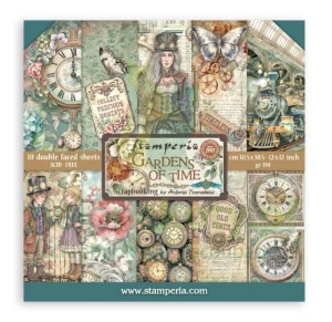 Zestaw papierów do scrapbookingu 30x30 Stamperia Gardens of Time 