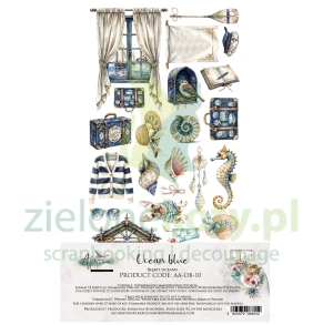 Zestaw papierów 15x30 Alchemy Of Art OCean Blue dodatki do wycinania 