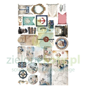 Materiałowe dodatki do wycinania Alchemy of Art OCean Blue na materiale,  tkanina