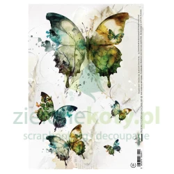 Papier ryżowy Alchemy Of Art A4 Collage Paper motyle