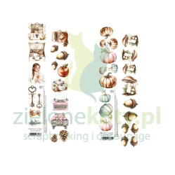 Papier do scrapbookingu Alchemy Of Art paski z elementami do wycinania Lovely Autumn