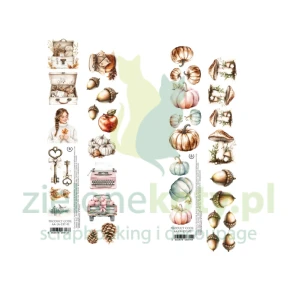 Papier do scrapbookingu Alchemy Of Art paski z elementami do wycinania Lovely Autumn