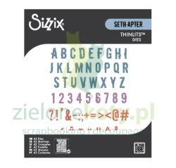 Wykrojnik Sizzix Thinlits Seth Apter Typography litery cyfry