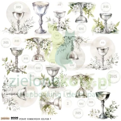Naklejki papierowe ScrapLove First Communion-Silver 1 - Pierwsza Komunia