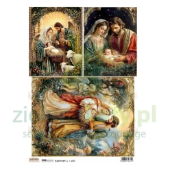 Papier do scrapbookingu A4 ScrapLove Nativity 4