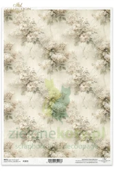Papier ryżowy ITD Collection A4 Written in Flowers kwiaty tło tapeta