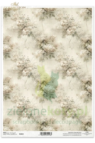 Papier ryżowy ITD Collection A4 Written in Flowers kwiaty tło tapeta.jpg