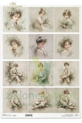 Papier ryżowy ITD Collection A3 portrety chłopiec dziewczynka