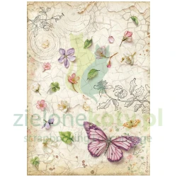 Papier ryżowy decoupage Stamperia A4 All Around Motyl