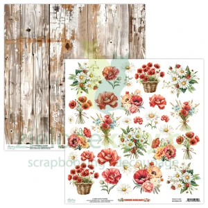 Papier do scrapbookingu 30x30 Mintay Summer Highlands kwiaty elementy do wycinania