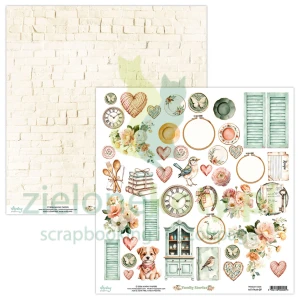 Papier do scrapbookingu 30x30 Mintay Family Stories elementy do wycinania 