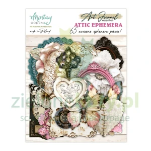 Zestaw dodatków Mintay Art Journal Ephemera Pack Attic 65 szt. serwetki, ramki