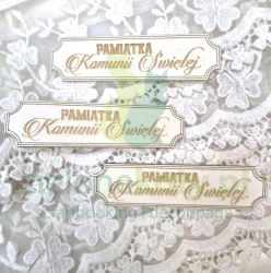 Wycinanka Agateria napis Pamiątka Komunii Świętej w ramce 3szt