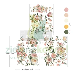 Transfer Prima Decor Middy Blush Reviere różowe kwiaty róże