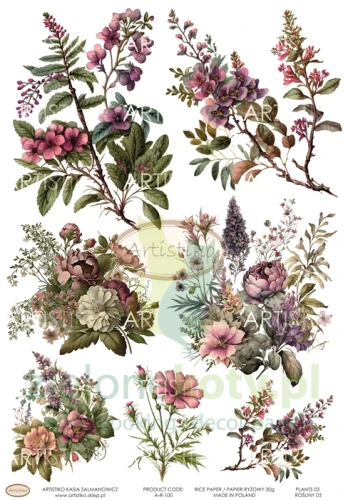 Papier ryżowy A4 Artistiko Plants 03 rośliny.jpg