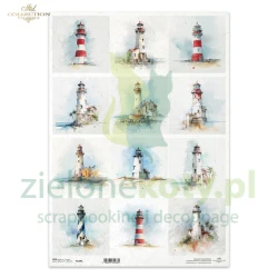 Papier ryżowy ITD Collection A3 latarnie morskie