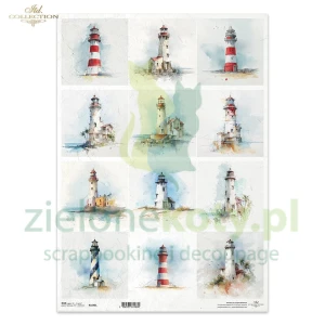 Papier ryżowy ITD Collection A3 latarnie morskie