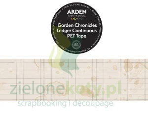 Dodatki foliowe taśma samoprzylepna Arden Creative Studio Ledger Continuous PET Tape Garden Chronicles linie