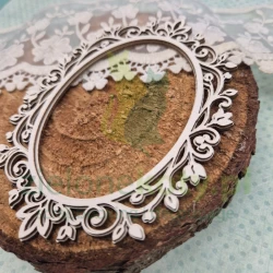 Wycinanka Agateria Serdeczne Ramka ornamentowa owalna dwuwarstwowa