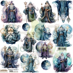 Naklejki papierowe ScrapLove Fantasy Wizard 1 magia czarodziej
