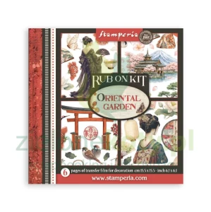 Transfer Rub-On Kit Stamperia 15x15cm Stamperia Oriental Garden 6 arkuszy
