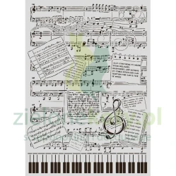 Szablon maska Stamperia ART stories A3 29x42 cm Symphony muzyka