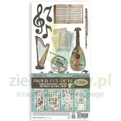 Zestaw dodatków Die Cuts Stamperia Paper Cut-Outs Symphony motywy muzyczne
