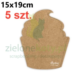 Baza na kartkę Mintay Babeczka 15x19cm kraft 5 szt.