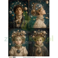 Papier ryżowy A4 ScrapLove Astral People 31 kosmos postaci