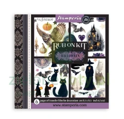 Transfer Rub-On Kit Stamperia 15x15cm Stamperia Halloween 6 arkuszy 