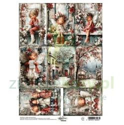 Papier ryżowy Alchemy Of Art A4 The Magic of December Aniołki