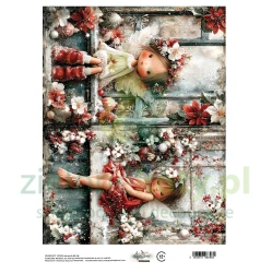 Papier ryżowy Alchemy Of Art A4 The Magic of December Aniołki 