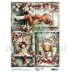 Papier ryżowy Alchemy Of Art A4 The Magic of December Aniołki 