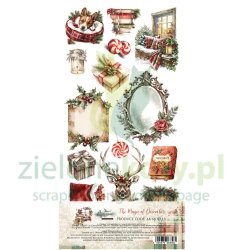 Zestaw papierów do scrapbookingu 15x30 Alchemy Of Art The Magic of December dodatki do wycinania