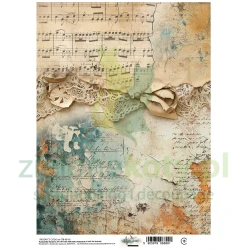 Papier ryżowy Alchemy Of Art A4 In the Library nuty, pismo