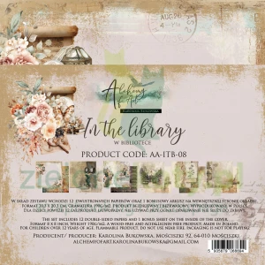 Zestaw papierów do scrapbookingu 20x20 Alchemy Of Art In the Library biblioteka