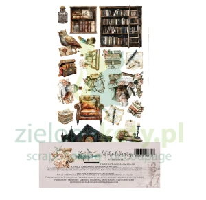 Zestaw papierów do scrapbookingu 15x30 Alchemy Of Art In the Library dodatki do wycinania biblioteka