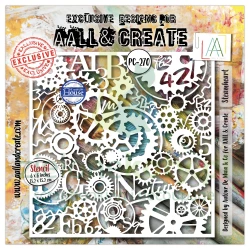 Szablon maska AALL & Create 15x15 cm Steamheart tryby tło mixed media