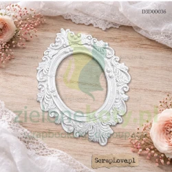 Dekor 3D Scraplove Ornament ramka owalna