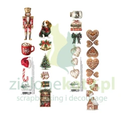 Papier do scrapbookingu Alchemy Of Art paski z elementami do wycinania The Magic of December