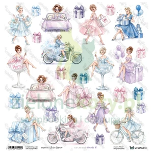 Papier do scrapbookingu 30x30 ScrapAndMe dodatki do wycinania Elementy 16 kobiety