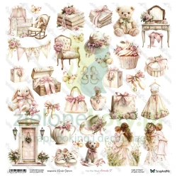 Papier do scrapbookingu 30x30 ScrapAndMe dodatki do wycinania Elementy 17 Shabby Chic