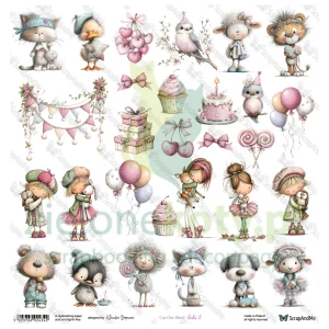 Papier do scrapbookingu 30x30 ScrapAndMe dodatki do wycinania Kids 2 dziecięce