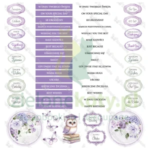 Papier do scrapbookingu 30x30 ScrapAndMe Lovely Day IN VIOLET napisy okładka