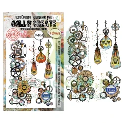 Stempel akrylowy AALL & Create Gearlight Glow tło tryby żarówki