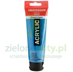 Farba akrylowa Amsterdam Primary Cyan 120ml niebieska półtransparentna