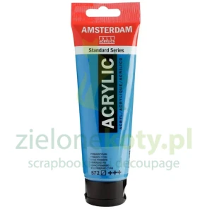 Farba akrylowa Amsterdam Primary Cyan 120ml niebieska półtransparentna