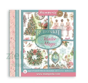 Transfer Rub-On Kit Stamperia 15x15cm Winter Magic 6 arkuszy