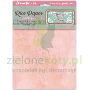 Papier ryżowy decoupage MINI Stamperia Winter Magic Backgrounds A6 8 szt. tła