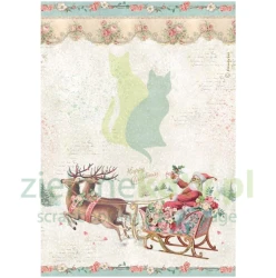 Papier ryżowy decoupage Stamperia A4 Winter Magic Mikołaj